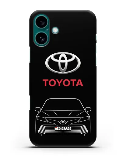 Чехол Toyota Camry с автомобильным номером силиконовый для iPhone 16 Plus
