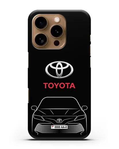 Чехол Toyota Camry с автомобильным номером силиконовый для iPhone 16 Pro