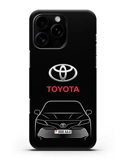 Чехол Toyota Camry с автомобильным номером силиконовый для iPhone 16 Pro Max