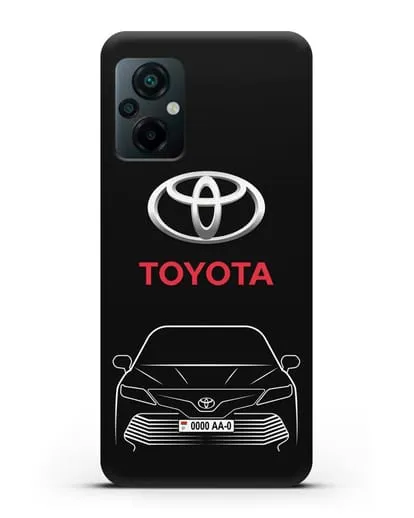 Чехол Toyota Camry с автомобильным номером силиконовый для Xiaomi Poco M5