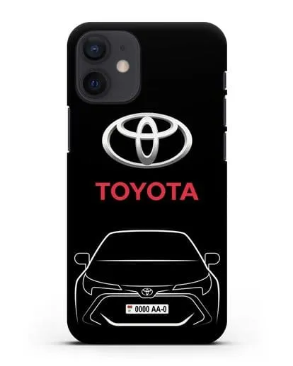 Чехол Toyota Corolla с автомобильным номером силиконовый для iPhone 12 mini