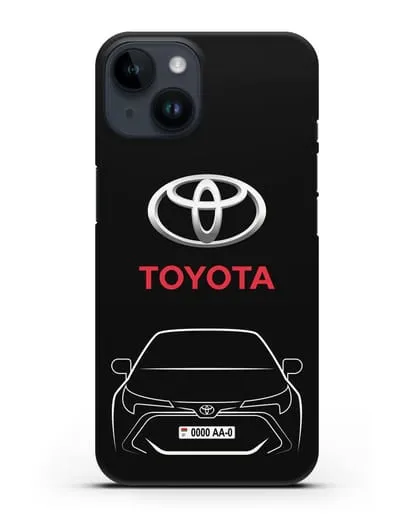 Чехол Toyota Corolla с автомобильным номером силиконовый для iPhone 14