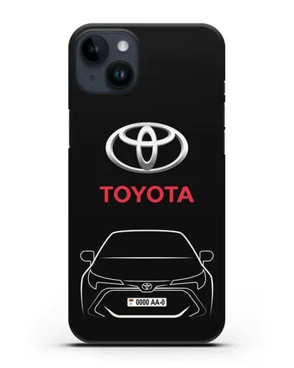 Чехол Toyota Corolla с автомобильным номером силиконовый для iPhone 14 Plus