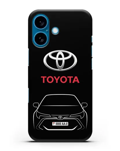 Чехол Toyota Corolla с автомобильным номером силиконовый для iPhone 16