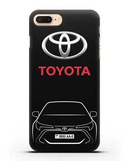 Чехол Toyota Corolla с автомобильным номером силиконовый для iPhone 8 Plus