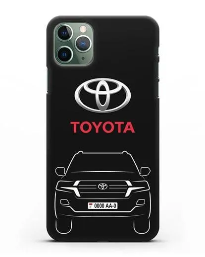 Чехол Toyota Land Cruiser с автомобильным номером силиконовый для iPhone 11 Pro Max