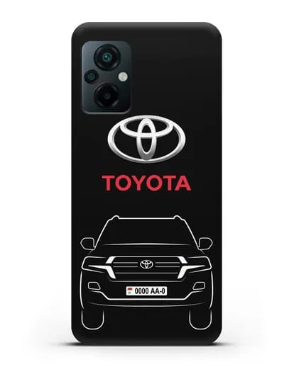 Чехол Toyota Land Cruiser с автомобильным номером силиконовый для Xiaomi Poco M5