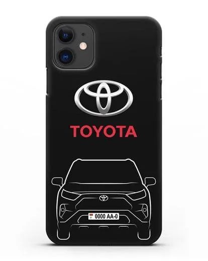 Чехол Toyota RAV4 с автомобильным номером силиконовый для iPhone 11