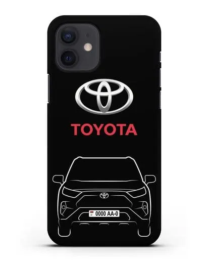 Чехол Toyota RAV4 с автомобильным номером силиконовый для iPhone 12