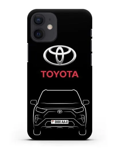 Чехол Toyota RAV4 с автомобильным номером силиконовый для iPhone 12 mini