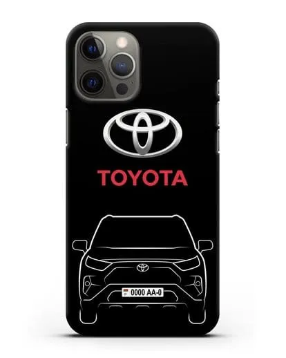 Чехол Toyota RAV4 с автомобильным номером силиконовый для iPhone 12 Pro Max