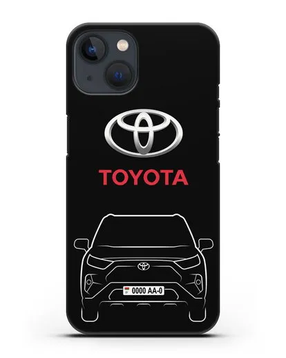 Чехол Toyota RAV4 с автомобильным номером силиконовый для iPhone 13 Mini