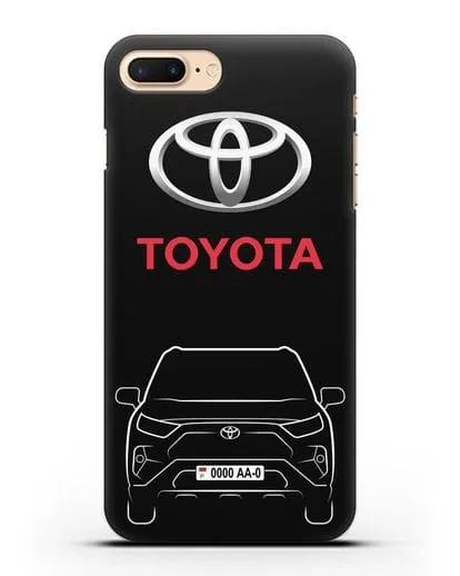 Чехол Toyota RAV4 с автомобильным номером силиконовый для iPhone 8 Plus