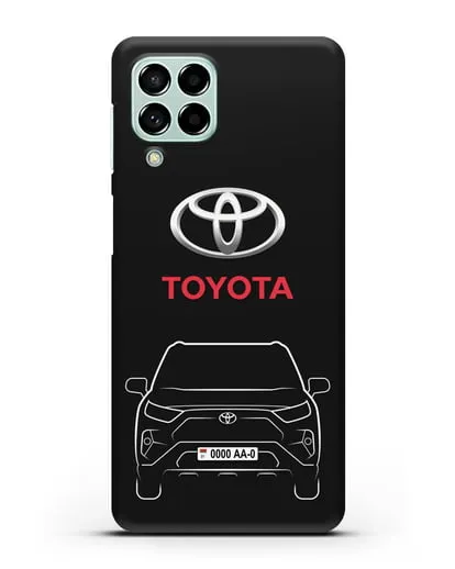Чехол Toyota RAV4 с автомобильным номером силиконовый для Samsung Galaxy M53 [SM-M536]