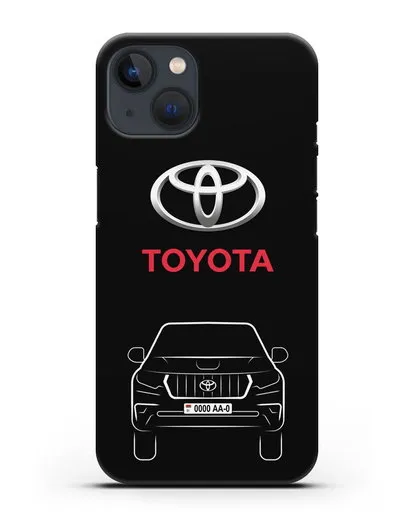Чехол Toyota Land Cruiser Prado с автомобильным номером силиконовый для iPhone 13