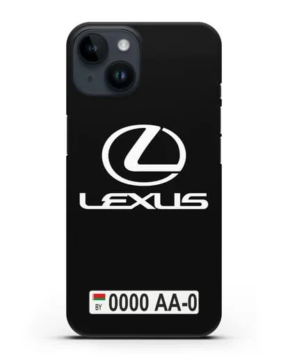 Чехол Lexus с автомобильным номером силиконовый для iPhone 14