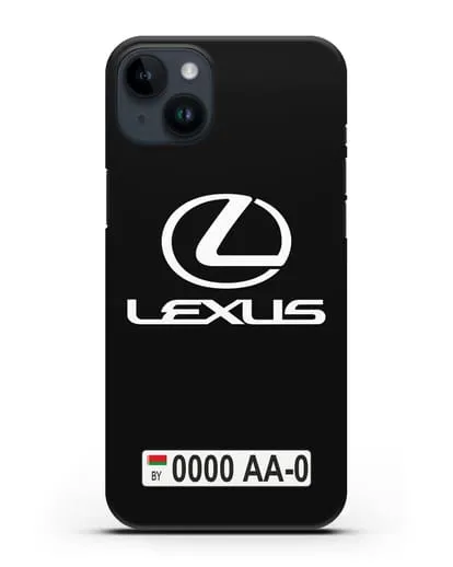 Чехол Lexus с автомобильным номером силиконовый для iPhone 14 Plus