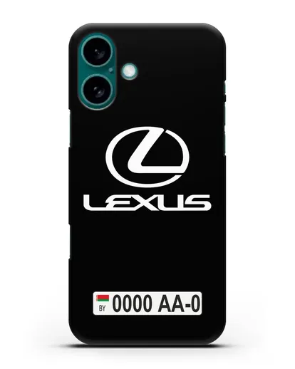 Чехол Lexus с автомобильным номером силиконовый для iPhone 16 Plus