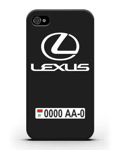 Чехол Lexus с автомобильным номером силиконовый для iPhone 4/4s