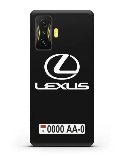 Чехол Lexus с автомобильным номером силиконовый для Xiaomi Poco F4 GT