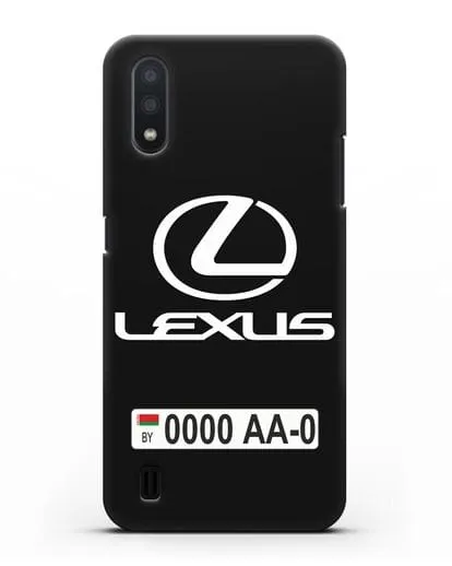 Чехол Lexus с автомобильным номером силиконовый для Samsung Galaxy A01 [SM-A015F]