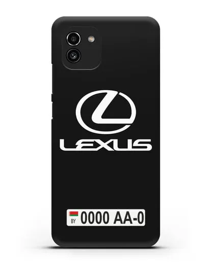 Чехол Lexus с автомобильным номером силиконовый для Samsung Galaxy A03 [SM-A035]