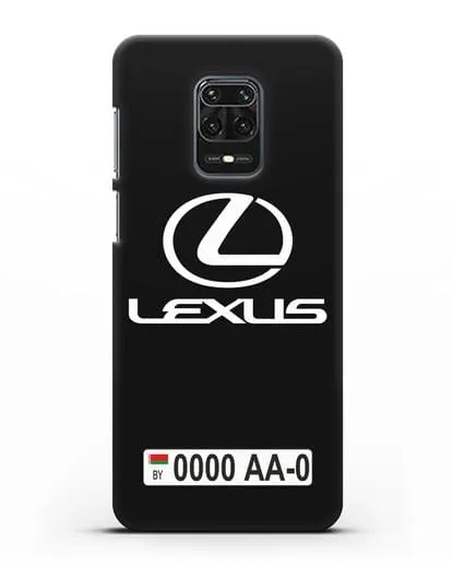 Чехол Lexus с автомобильным номером силиконовый для Xiaomi Redmi Note 9S