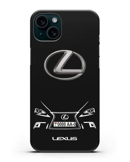 Чехол Лексус с номерным знаком силиконовый для iPhone 15 Plus