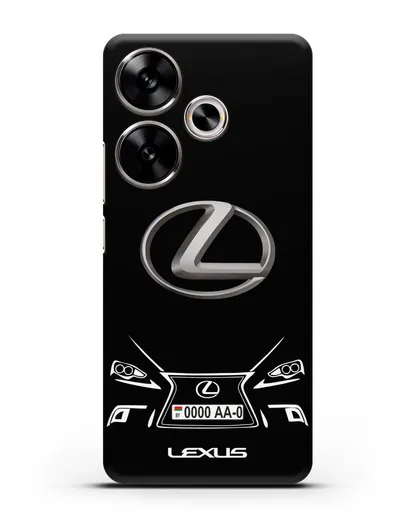 Чехол Лексус с номерным знаком силиконовый для Xiaomi Poco F6