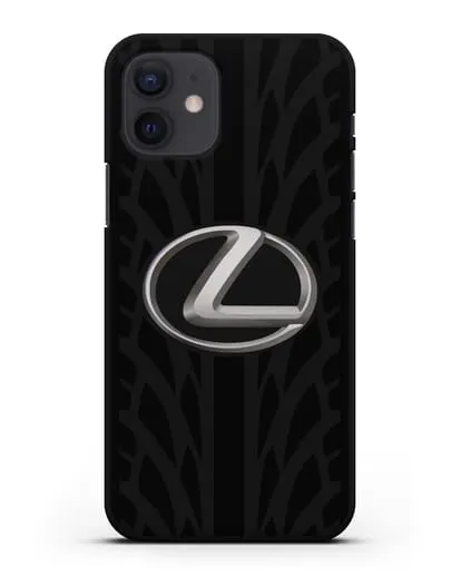Чехол с логотипом Lexus с протектором шин силиконовый для iPhone 12