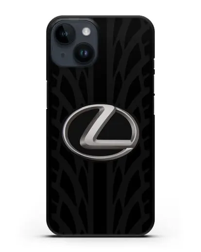 Чехол с логотипом Lexus с протектором шин силиконовый для iPhone 14