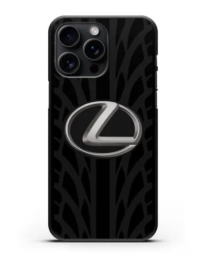 Чехол с логотипом Lexus с протектором шин силиконовый для iPhone 15 Pro Max