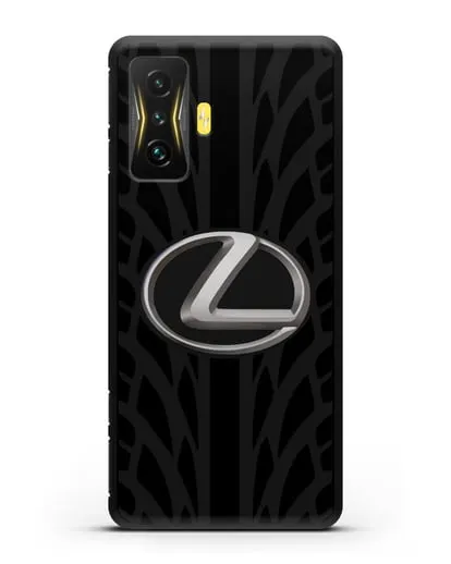 Чехол с логотипом Lexus с протектором шин силиконовый для Xiaomi Poco F4 GT