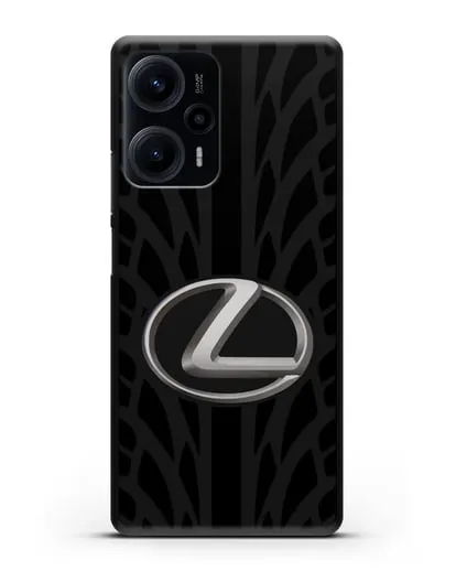 Чехол с логотипом Lexus с протектором шин силиконовый для Xiaomi Poco F5