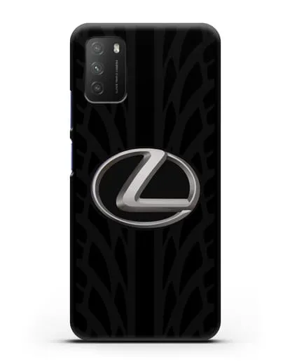 Чехол с логотипом Lexus с протектором шин силиконовый для Xiaomi Poco M3