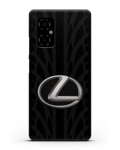 Чехол с логотипом Lexus с протектором шин силиконовый для Xiaomi Poco M4 5G