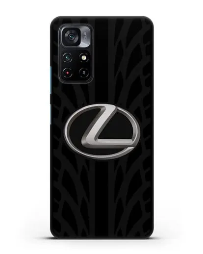 Чехол с логотипом Lexus с протектором шин силиконовый для Xiaomi Poco M4 Pro 5G