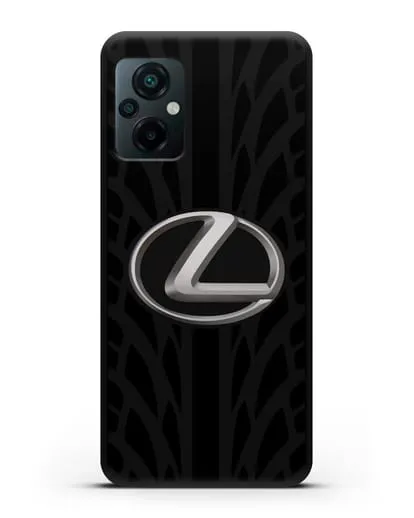 Чехол с логотипом Lexus с протектором шин силиконовый для Xiaomi Poco M5