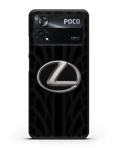 Чехол с логотипом Lexus с протектором шин силиконовый для Xiaomi Poco X4 Pro