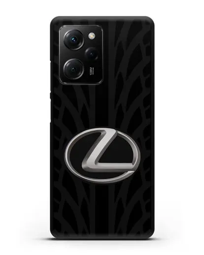 Чехол с логотипом Lexus с протектором шин силиконовый для Xiaomi Poco X5 Pro