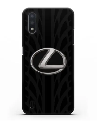 Чехол с логотипом Lexus с протектором шин силиконовый для Samsung Galaxy A01 [SM-A015F]