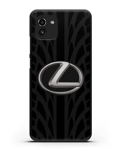 Чехол с логотипом Lexus с протектором шин силиконовый для Samsung Galaxy A03 [SM-A035]