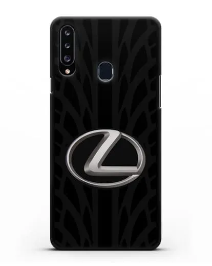 Чехол с логотипом Lexus с протектором шин силиконовый для Samsung Galaxy A20s [SM-A207FN]