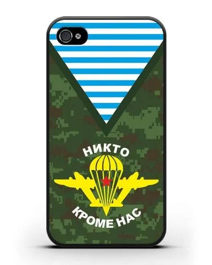 Чехол Камуфляж, тельняшка с символикой ВДВ силиконовый для iPhone 4/4s