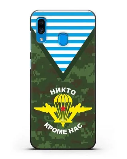 Чехол Камуфляж, тельняшка с символикой ВДВ силиконовый для Samsung Galaxy A30 [SM-A305FN]