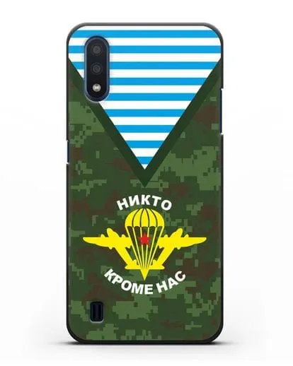 Чехол Камуфляж, тельняшка с символикой ВДВ силиконовый для Samsung Galaxy M01 [SM-M015F]