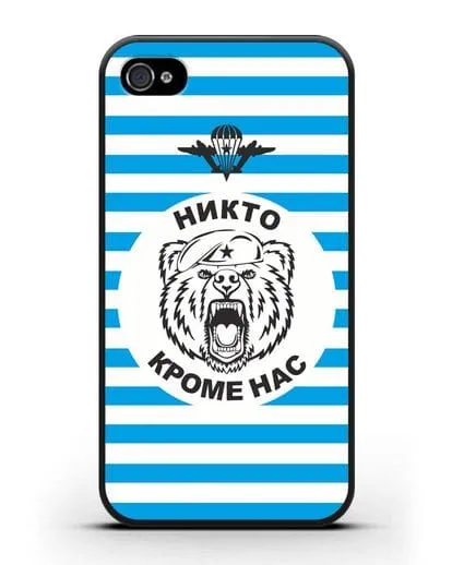 Чехол Майка-тельняшка с медведем силиконовый для iPhone 4/4s