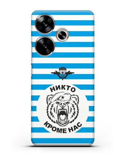 Чехол Майка-тельняшка с медведем силиконовый для Xiaomi Poco F6