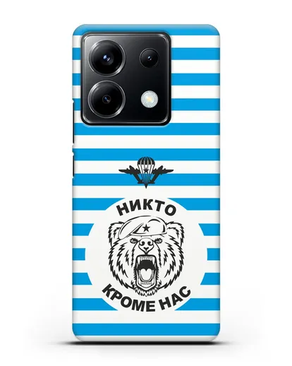 Чехол Майка-тельняшка с медведем силиконовый для Xiaomi Poco X6