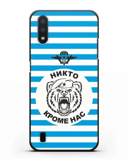 Чехол Майка-тельняшка с медведем силиконовый для Samsung Galaxy A01 [SM-A015F]